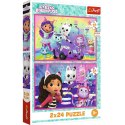 Puzzle 2x24 elementy Gabby zabawy z Gabi Trefl