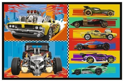Puzzle 2x70 elementów Hot Wheels Samochodziki Trefl