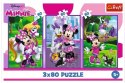 Puzzle 3x80 elementów Minnie i przyjaciele Trefl