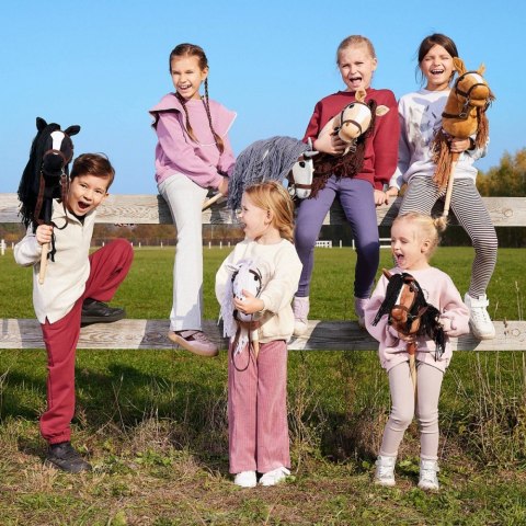 Koń na kiju Hobby Horse HOPPIHORSE A4 Leopard - biały, maść tarantowata Tootiny
