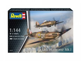 Model plastikowy Samolot Supermarine Spitfire MkIa&H.Huriccane 1/144 Revell