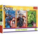 Puzzle 3x50 elementów Twój bohater Avengers Trefl