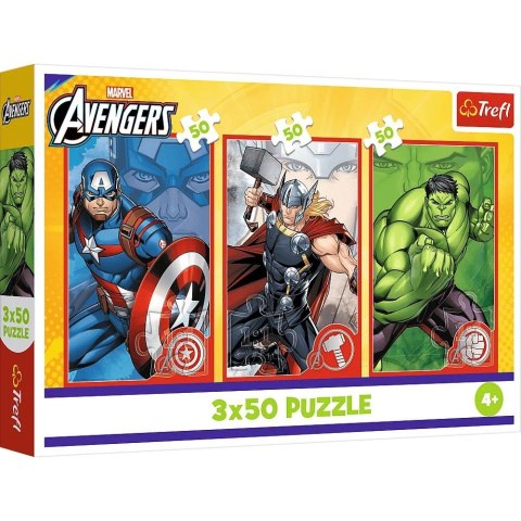 Puzzle 3x50 elementów Twój bohater Avengers Trefl