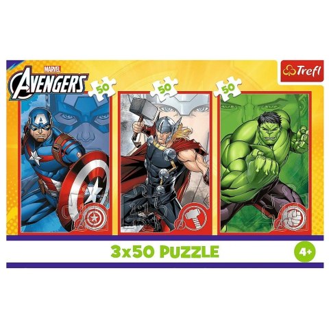 Puzzle 3x50 elementów Twój bohater Avengers Trefl