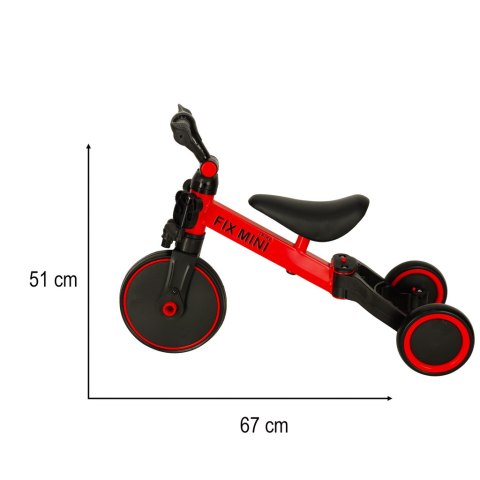 Rowerek biegowy Trike Fix Mini rower wielofunkcyjny 3w1 czerwony