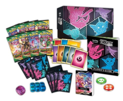 Karty Evolving Skies ETB Różowo niebieski Pokemon TCG