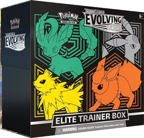 Karty Evolving Skies ETB Żółto zielono pomarańczowy Pokemon TCG