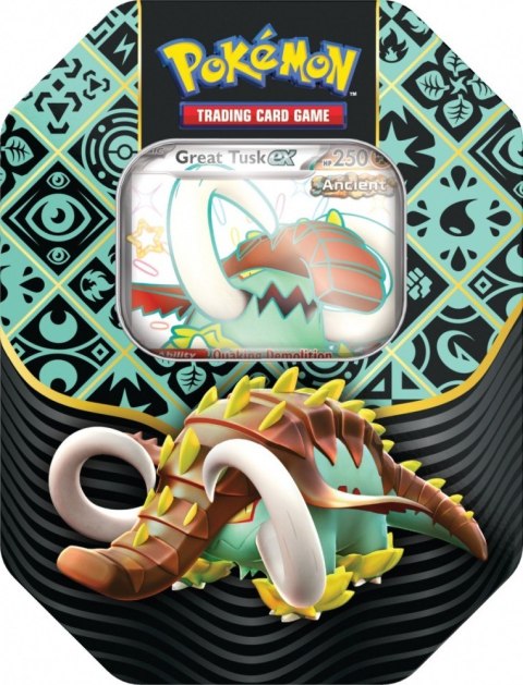 Karty Paldean Fates Tin Great Tusk Pokemon TCG