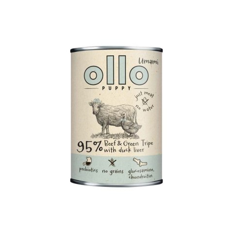 Ollo Puppy Umami Woł. żwacze z Kaczą Wątrobą 400g