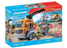 Zestaw z figurkami Action Heroes 71750 Ciężarówka budowlana z dźwigiem Playmobil