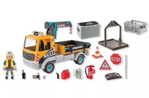 Zestaw z figurkami Action Heroes 71750 Ciężarówka budowlana z dźwigiem Playmobil