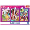 Puzzle 3x80 elementów Księżniczki i przyjaciółki Disney Trefl