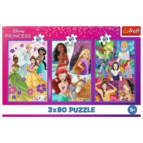 Puzzle 3x80 elementów Księżniczki i przyjaciółki Disney Trefl
