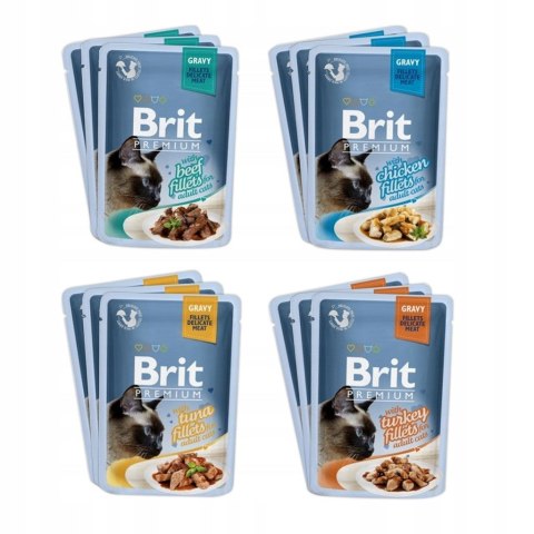 Brit Premium Family Plate dla kotów saszetki w sosie mix smaków 12x85g