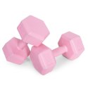 Hantle sześciokątne zestaw 2x4 kg ciężarki do ćwiczeń obciążniki fitness różowe ModernHome