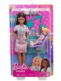 Lalka Barbie Lekarz Dentystka z pacjentem ciemne włosy Mattel