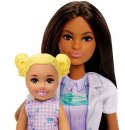 Lalka Barbie Lekarz Dentystka z pacjentem ciemne włosy Mattel