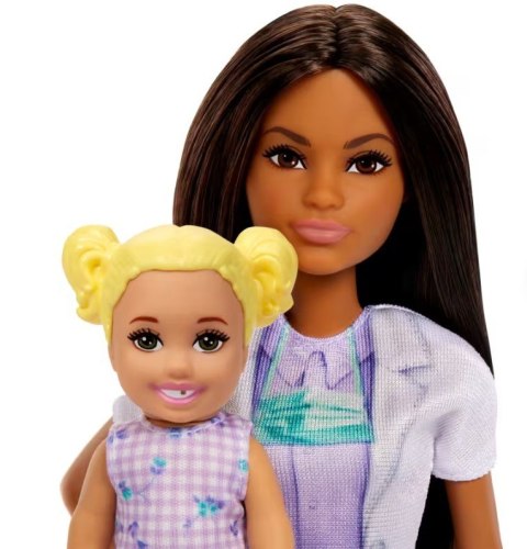 Lalka Barbie Lekarz Dentystka z pacjentem ciemne włosy Mattel