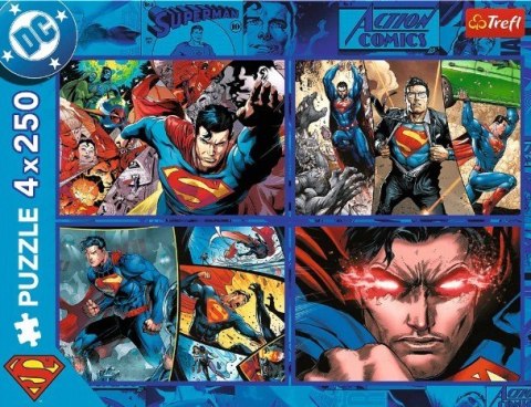 Puzzle 4x250 elementów Superman Odwaga Trefl