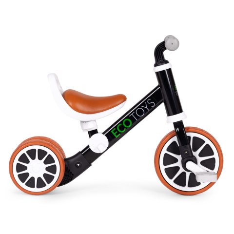 Rowerek biegowy jeździk z pedałami 2w1 czarny ECOTOYS