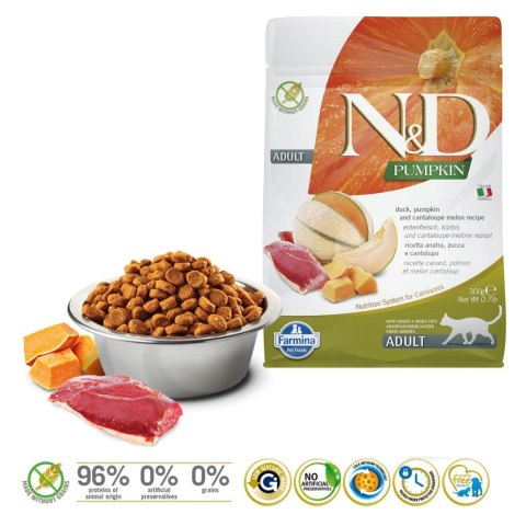 FARMINA N&D Pumpkin Cat Duck and Cantaloupe Melon Adult - sucha karma dla kota - 300 g