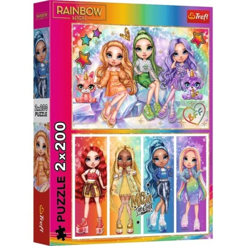 Puzzle 2x200 elementów Tęczowe Lalki Rainbow High Trefl