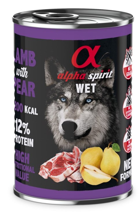 Alpha Spirit jagnię/gruszka mokra karma pies 400 g