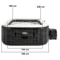 Nadmuchiwane jacuzzi kwadratowe hydromasaż 6 os. 196x71 cm akcesoria premium INTEX 28452