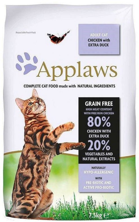 APPLAWS CAT Kurczak i Kaczka - karma dla kota z wysoką zawartością mięsa - 7,5kg