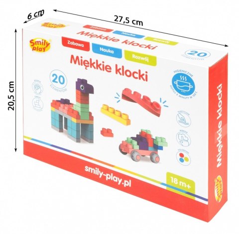 Klocki miękkie 20 elementów Smily Play
