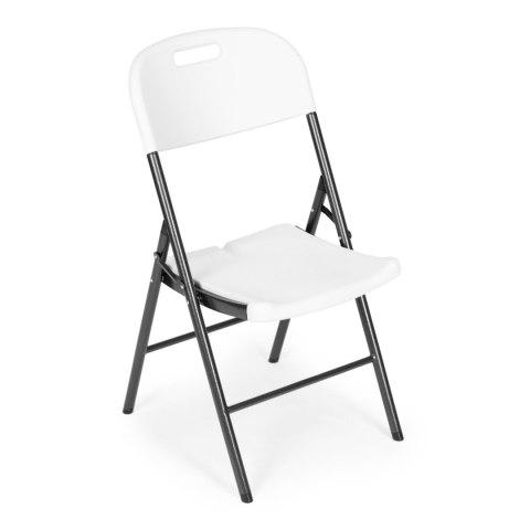 Komplet 4 krzeseł składanych zestaw cateringowy metal HDPE białe ModernHome
