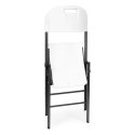 Komplet 4 krzeseł składanych zestaw cateringowy metal HDPE białe ModernHome