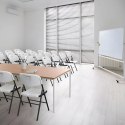 Komplet 4 krzeseł składanych zestaw cateringowy metal HDPE białe ModernHome