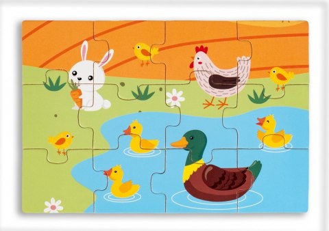 Puzzle drewniane 4 obrazki Smily Play