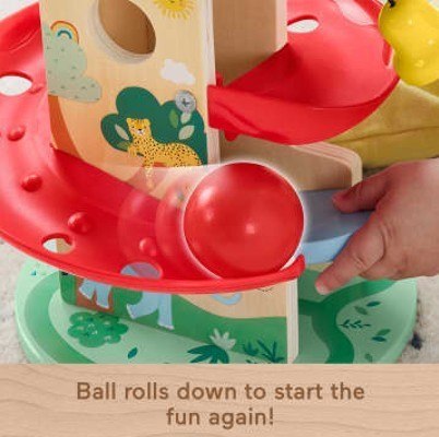 Wood Drewniany domek z kuleczką Fisher Price