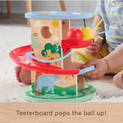 Wood Drewniany domek z kuleczką Fisher Price