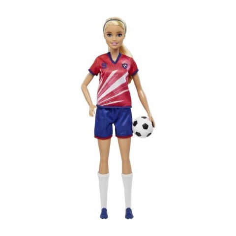 Lalka Barbie Piłkarka czerwona koszulka Mattel