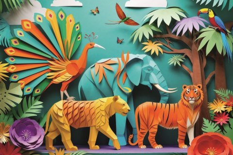 Puzzle 160 elementów 40-lecie Paper Art Dżungla Trefl