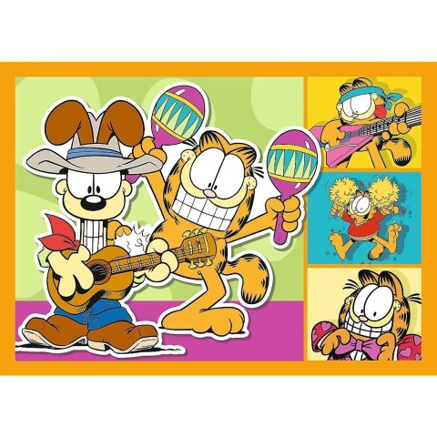 Puzzle 4w1 Garfield kocha lazanie Trefl