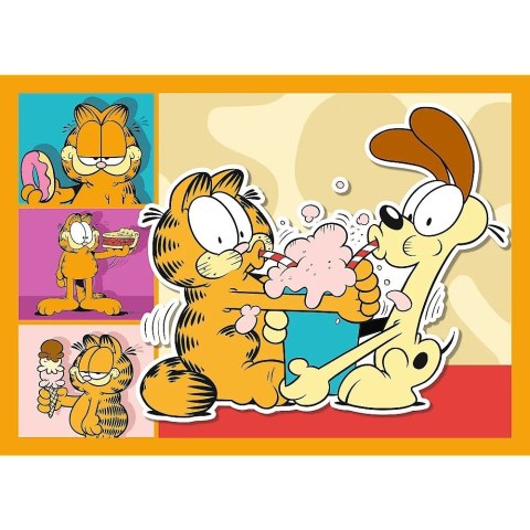 Puzzle 4w1 Garfield kocha lazanie Trefl