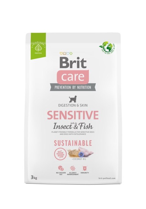 Brit Care Dog Sustainable Sensitive Insect & Fish - sucha karma dla psa - 3 kg (WYPRZEDAŻ)