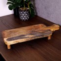 DESKA DREWNIANA / TACA DO SERWOWANIA NA NÓŻKACH Z UCHWYTEM 40X15,5X6 CM