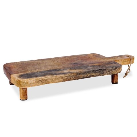 DESKA DREWNIANA / TACA DO SERWOWANIA NA NÓŻKACH Z UCHWYTEM 40X15,5X6 CM
