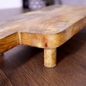 DESKA DREWNIANA / TACA DO SERWOWANIA NA NÓŻKACH Z UCHWYTEM 40X15,5X6 CM