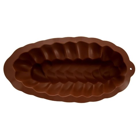 FORMA FOREMKA DO PIECZENIA CHAŁKI BABKI KEKSU SILIKONOWA BRĄZOWA 41X20X7,5 CM