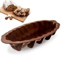 FORMA FOREMKA DO PIECZENIA CHAŁKI BABKI KEKSU SILIKONOWA BRĄZOWA 41X20X7,5 CM
