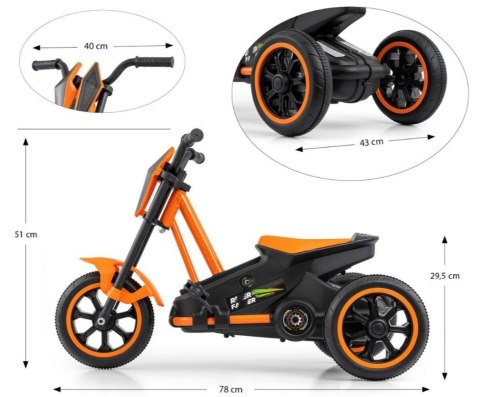 Gokart na pedały Rider Orange Milly Mally