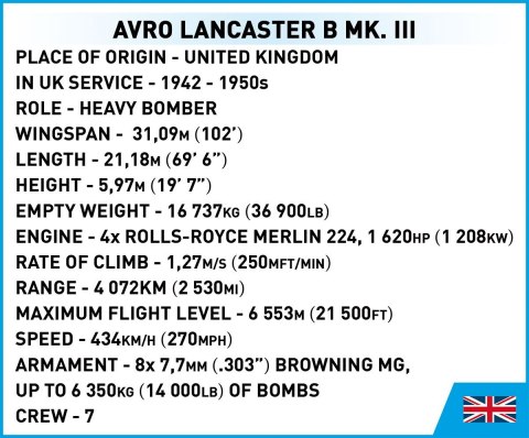 Klocki Avro Lancaster B.III 1595 klocków Cobi Klocki