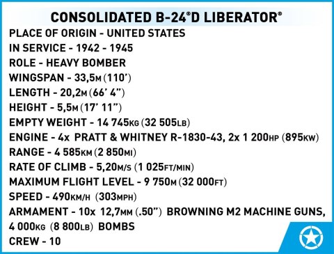 Klocki Consolidated B-24D Liberator 1445 klocków Cobi Klocki