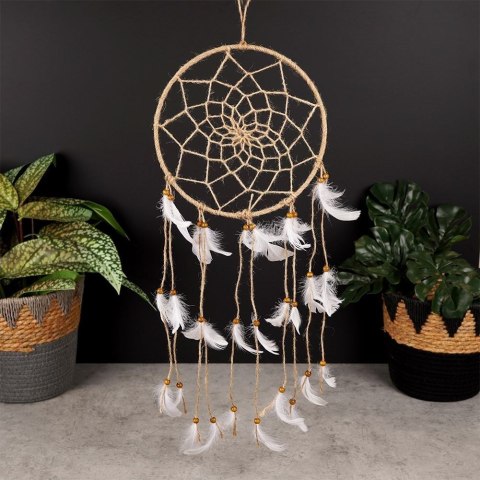 ŁAPACZ SNÓW UNIKATOWA OZDOBA ŚCIENNA BOHO 60 CM